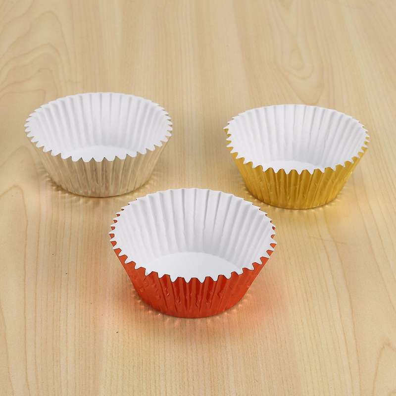 300 Pcs Foil Metallic Cupcake Liners Cases Baking Cups