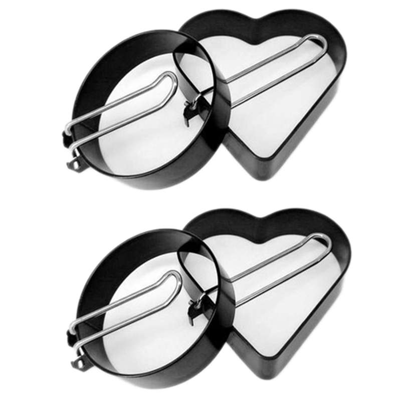 Nonstick Metal Egg Frying Rings Mold with Handle Round Kitchen Tools