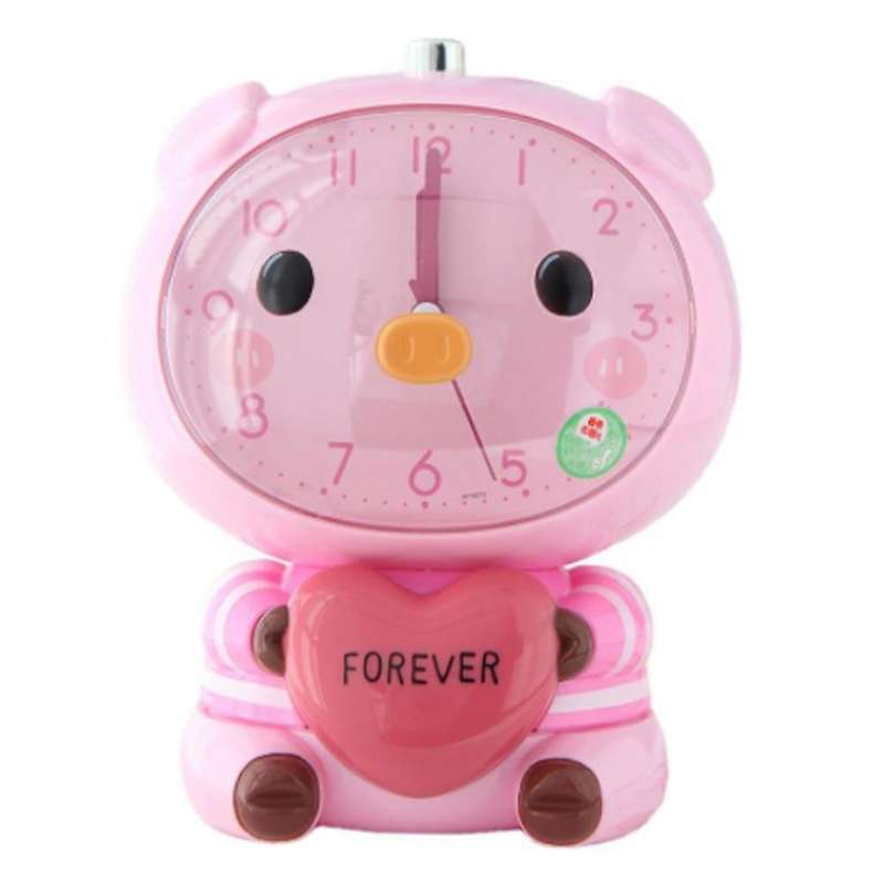 Cartoon Alarm Clock Bedside Luminous Children's Alarm Clock Pink
