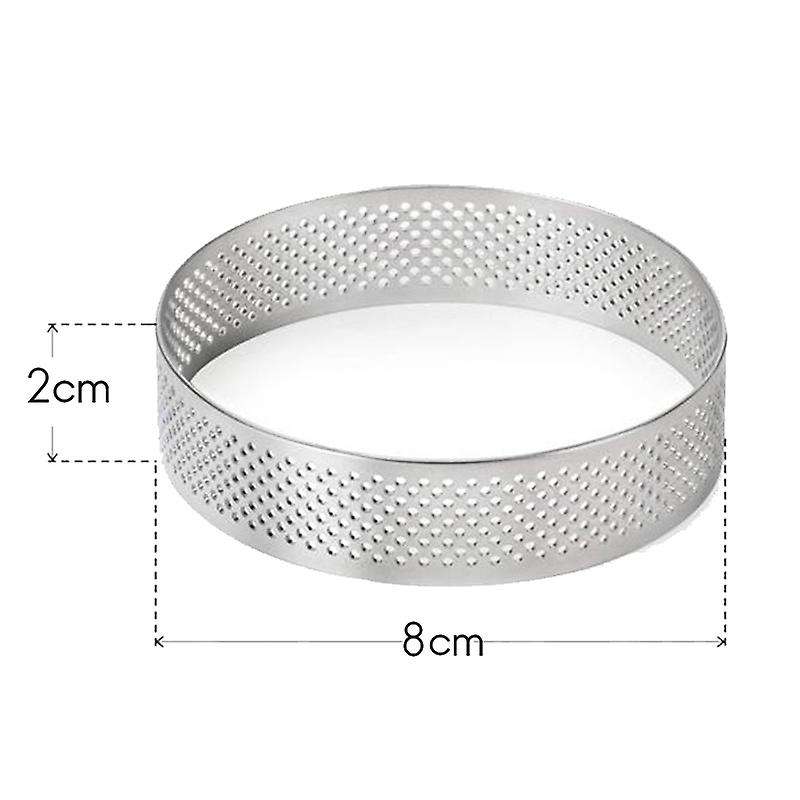 8pcs 8cm Stainless Steel Tartlet Molds French Dessert Mousse Fruit