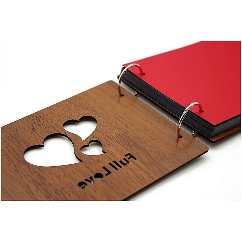 Diy Photo Album Wood Cover Scrapbook 8 X 6 Inches Full Love