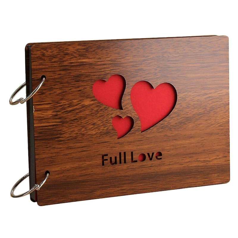 Diy Photo Album Wood Cover Scrapbook 8 X 6 Inches Full Love