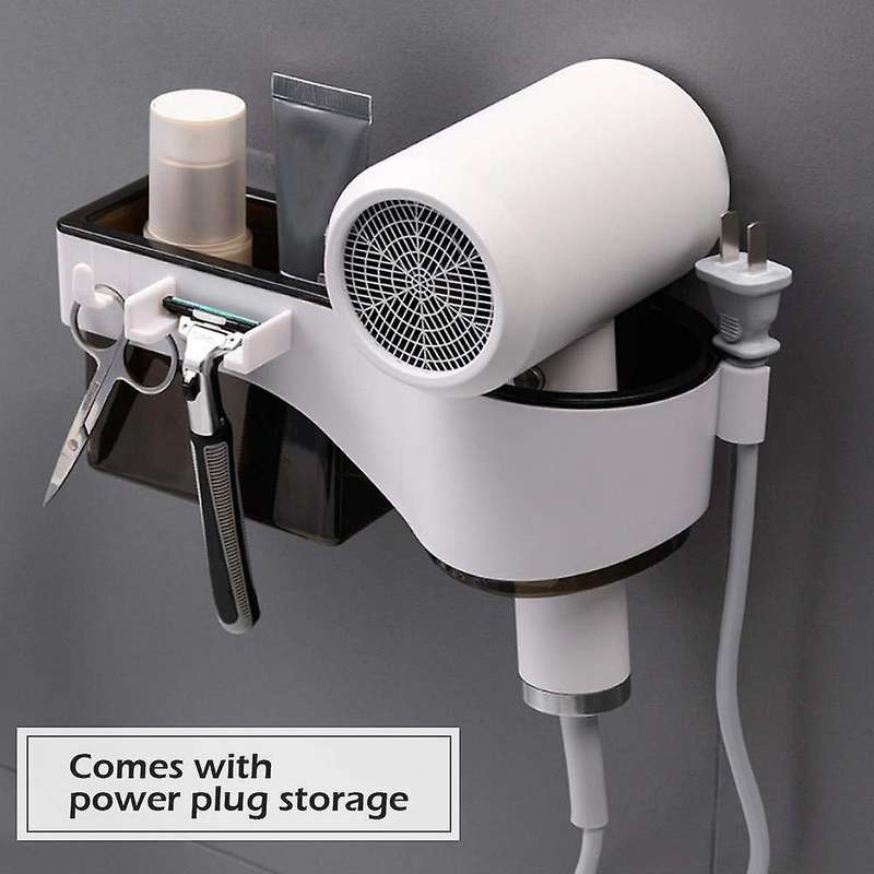 Adhesive Hair Dryer Holder No Drilling Wall Mount Hair Styling Tool