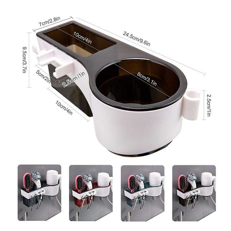 Adhesive Hair Dryer Holder No Drilling Wall Mount Hair Styling Tool