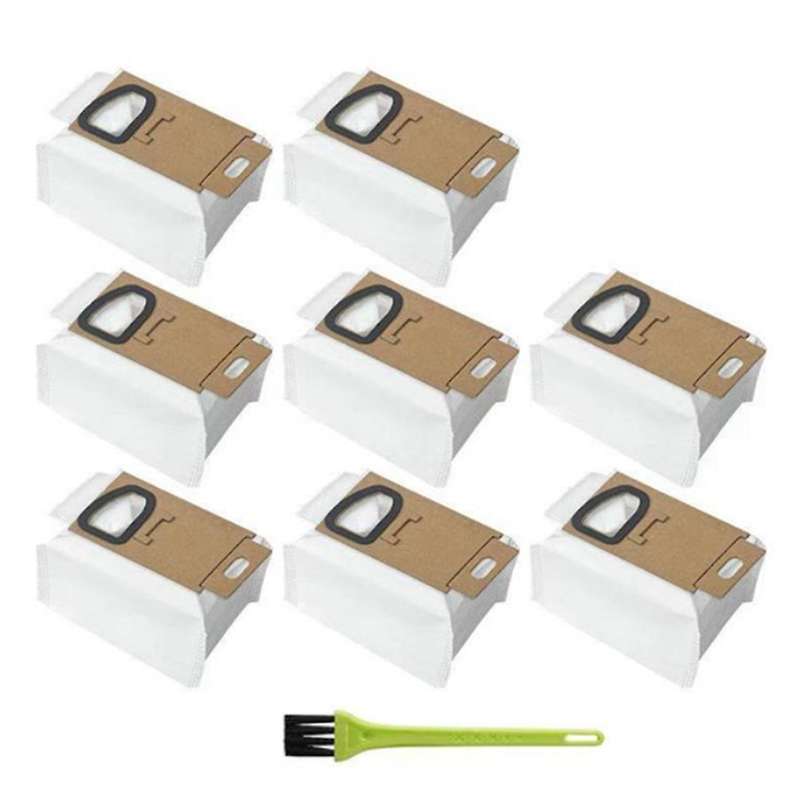 8 Pack Vacuum Bag with Brush for Roborock H6 Dust Bag Replacement