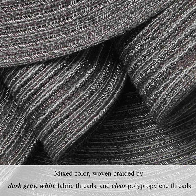Round Braided Placemats Set Of 6 for Kitchen Table 15 Inch(dark Gray)