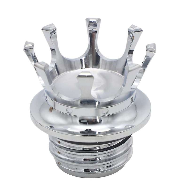 King Crown Style Cap Fuel Tank Cover for Sportster Softail Silver
