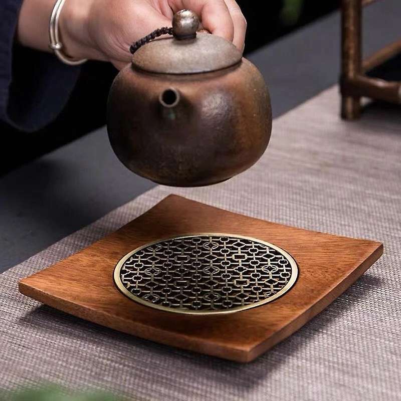 Walnut Teapot Mat Pot Holder Coaster Teapot Holder Accessories-a