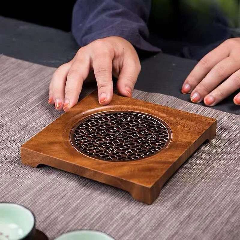 Walnut Teapot Mat Pot Holder Coaster Teapot Holder Accessories-a