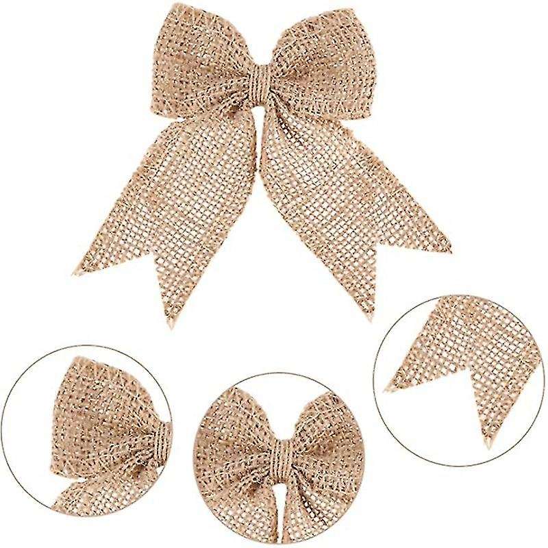 30 Pcs Burlap Bows Burlap Bow Knot Handmade Burlap for Christmas