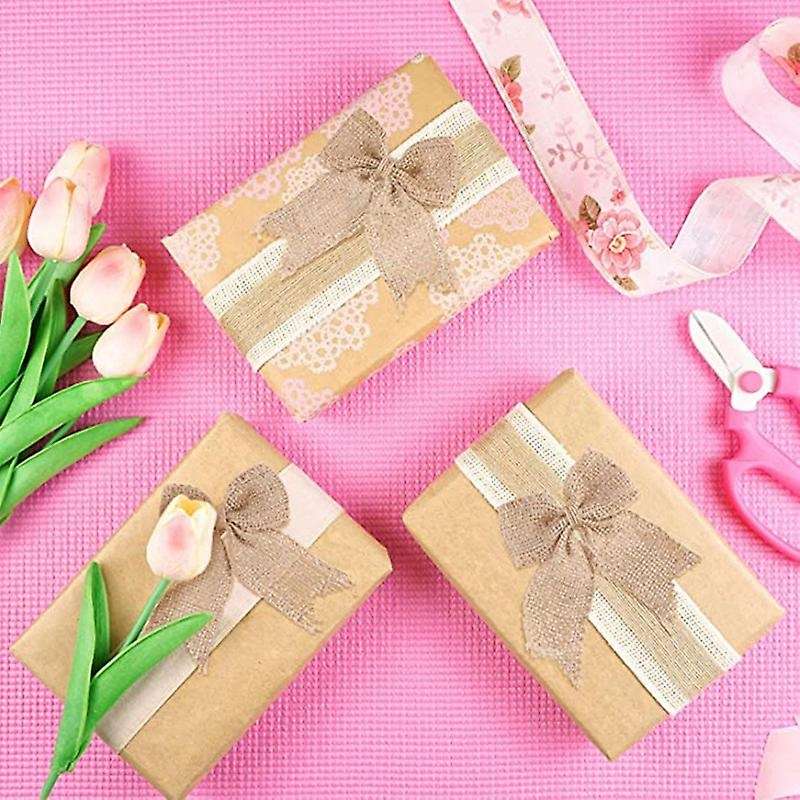 30 Pcs Burlap Bows Burlap Bow Knot Handmade Burlap for Christmas