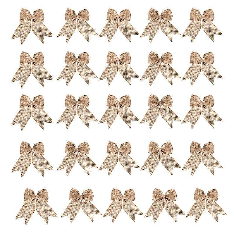 30 Pcs Burlap Bows Burlap Bow Knot Handmade Burlap for Christmas