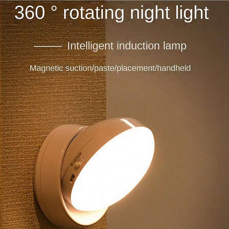 360 Degree Rotating Led Night Light, with Magnetic Base(warm Light)