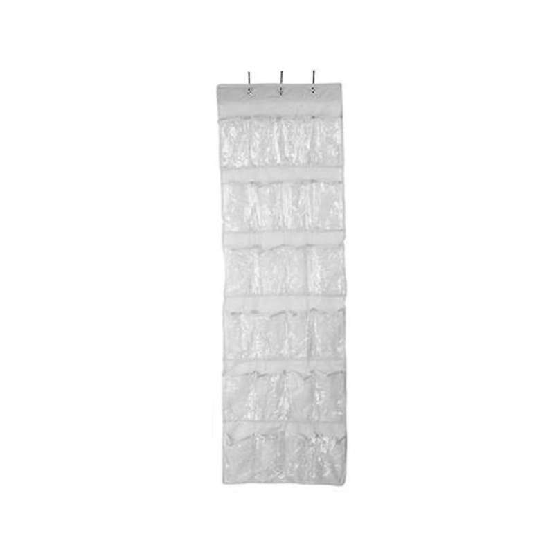 24 Grid Over Door Hanging Organizer Convenient Storage Holder -white