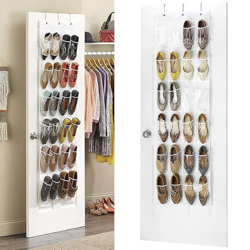 24 Grid Over Door Hanging Organizer Convenient Storage Holder -white