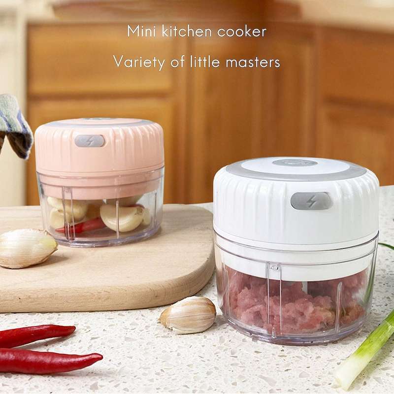100ml Mini Electric Garlic Chopper Ginger Masher Machine White