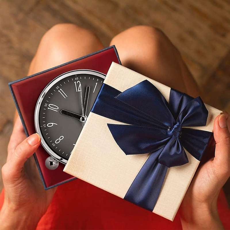 Non Ticking Alarm Clock,4 Inch Silent Bedside Clock for Sleepers