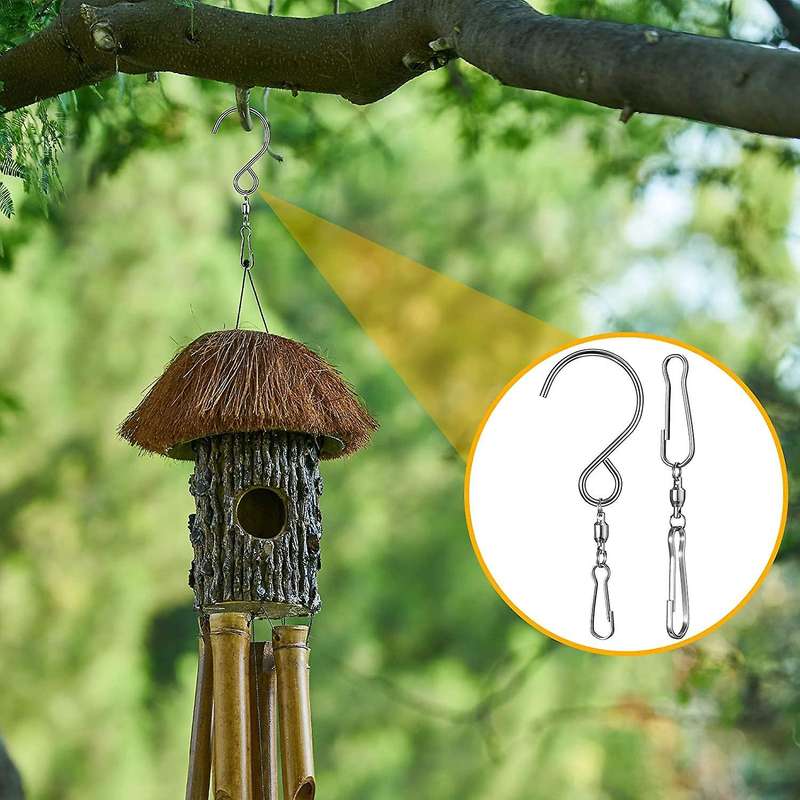 30 Pcs Dual Swivel Hook 360 Degree Rotating Clips Stainless Steel