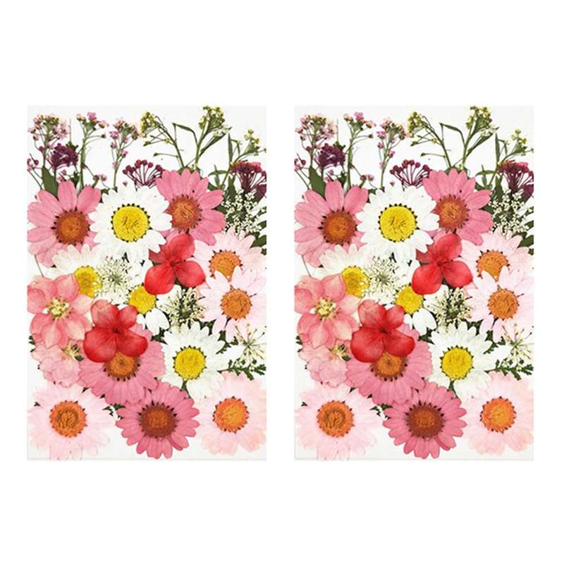 36 Pcs Dried Flowers for Diy Candle Resin Jewelry Art Decor-pink