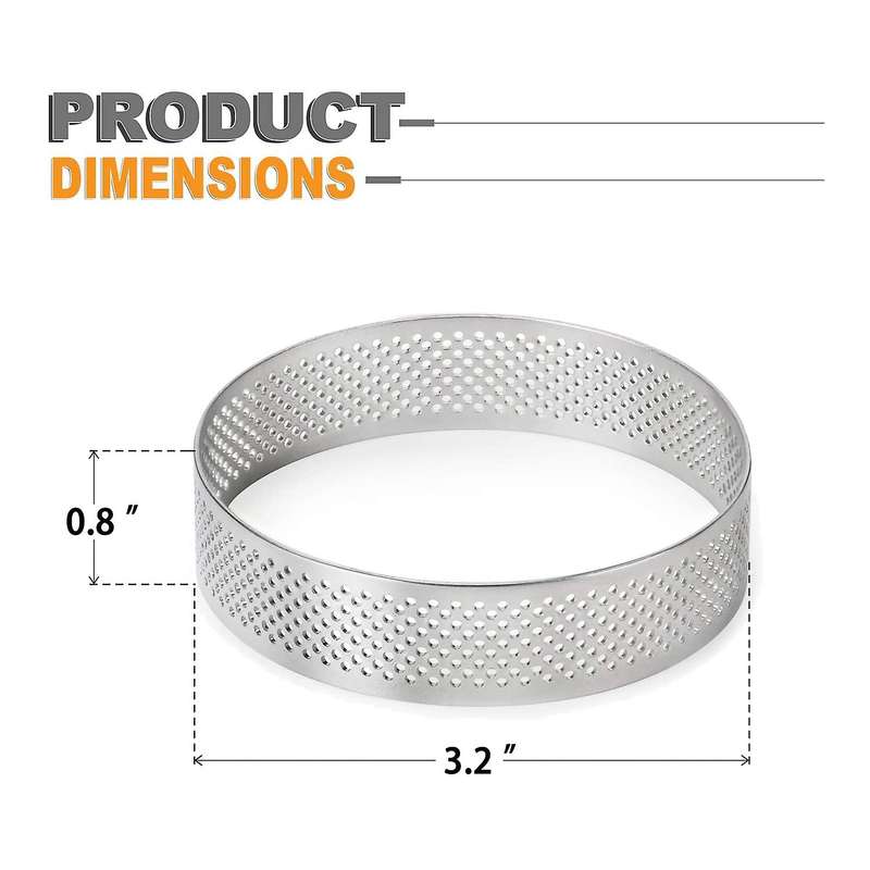 8 Pack Stainless Steel Tart Rings, Cake Ring,round Cake Baking Tools