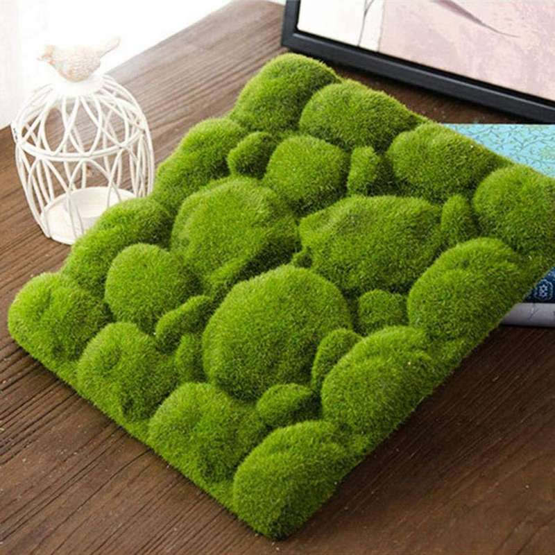 2x Grass Mat- Stone Shape Artificial Lawns Carpets Fake for Home