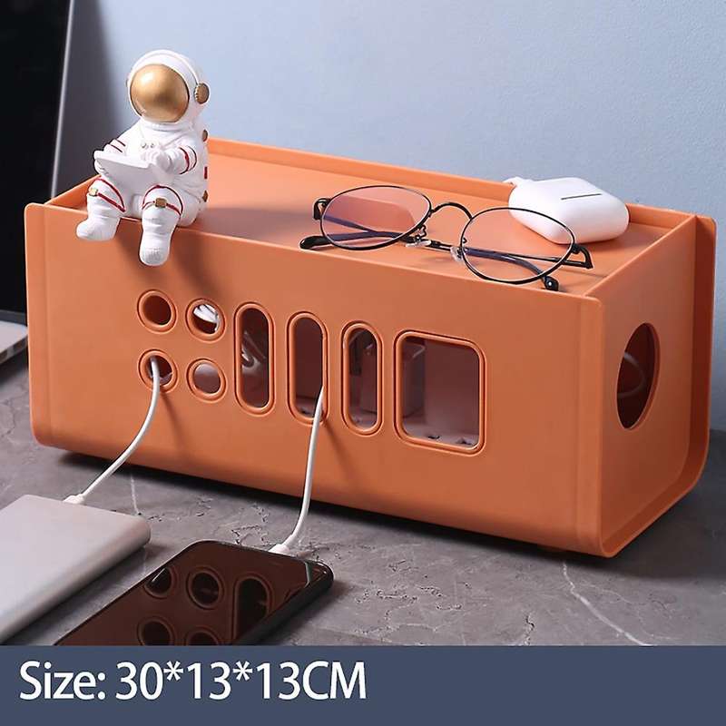 Colour Cable Storage Box Hide Cords Power Strips Surge Protector D