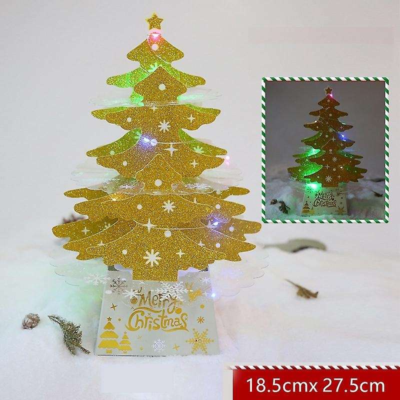 Diy Christmas Tree Christmas Desktop Decor Santa Decoration (gold)