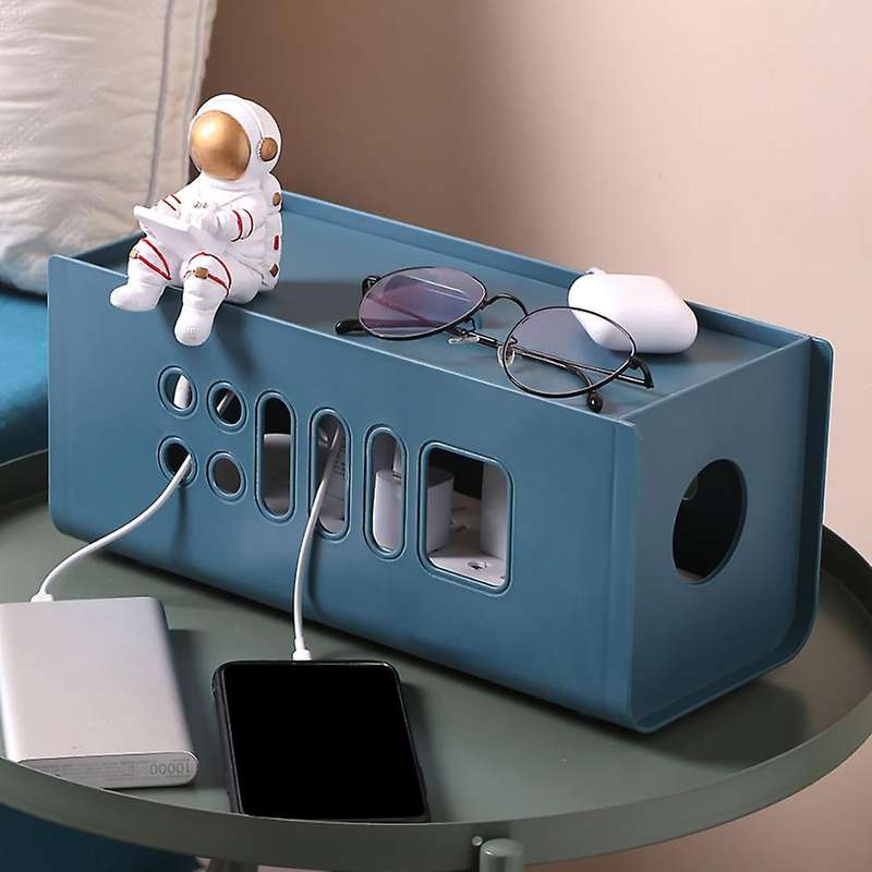 Colour Cable Storage Box Hide Cords Power Strips Surge Protector B