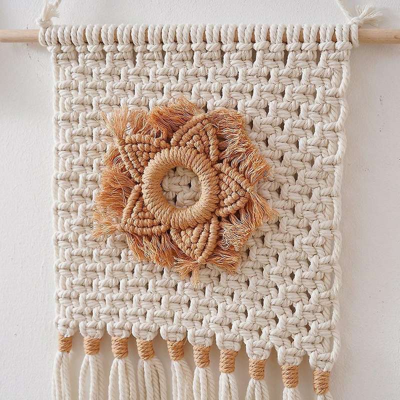 Macrame Flower Wall Hanging - Boho Decor - House Warming Gift