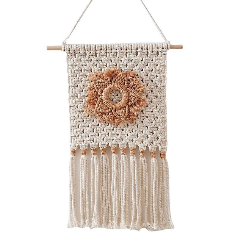 Macrame Flower Wall Hanging - Boho Decor - House Warming Gift