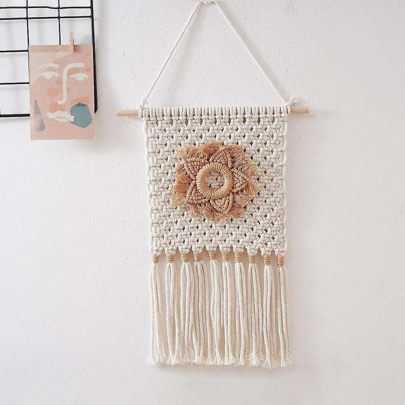 Macrame Flower Wall Hanging - Boho Decor - House Warming Gift