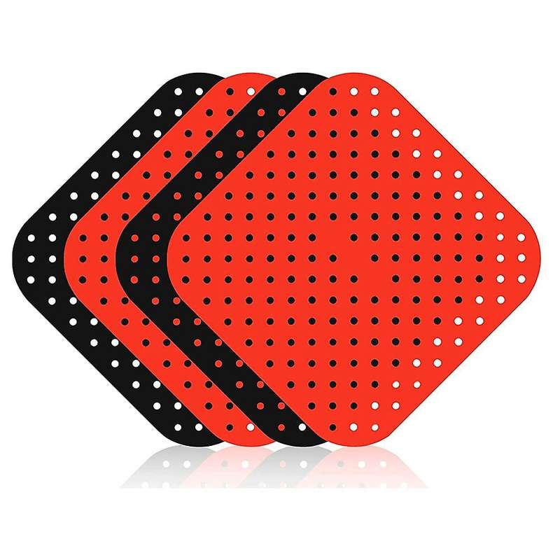 4 Pcs 8.5 Inch Reusable Silicone Square Air Fryer Parchment