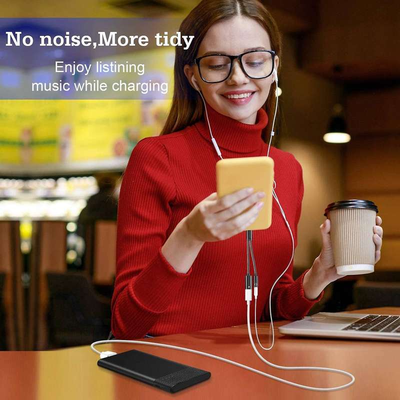 Usb C to 3.5mm Headphone Jack Adapter 2 In 1,audio Cable Black