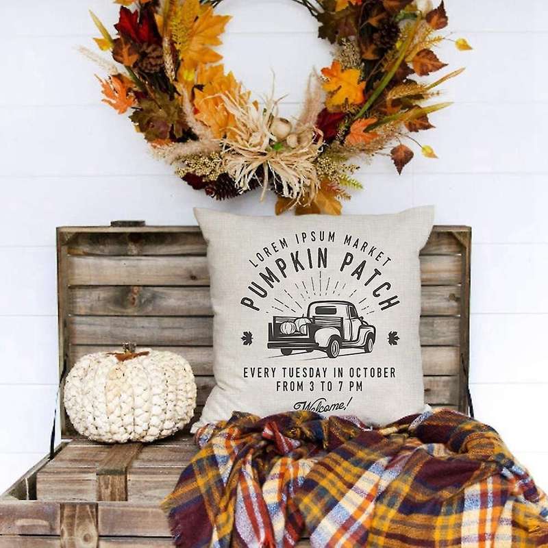 Pillow Covers Truck Maple Farmhouse Pillows Fall Thanksgiving Decor
