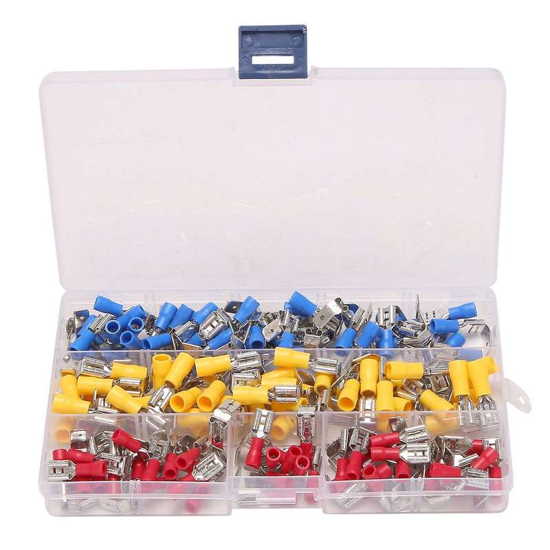 151 Pcs Semi-insulated Piggy Back Spade Crimp Male Kit for Awg Wire