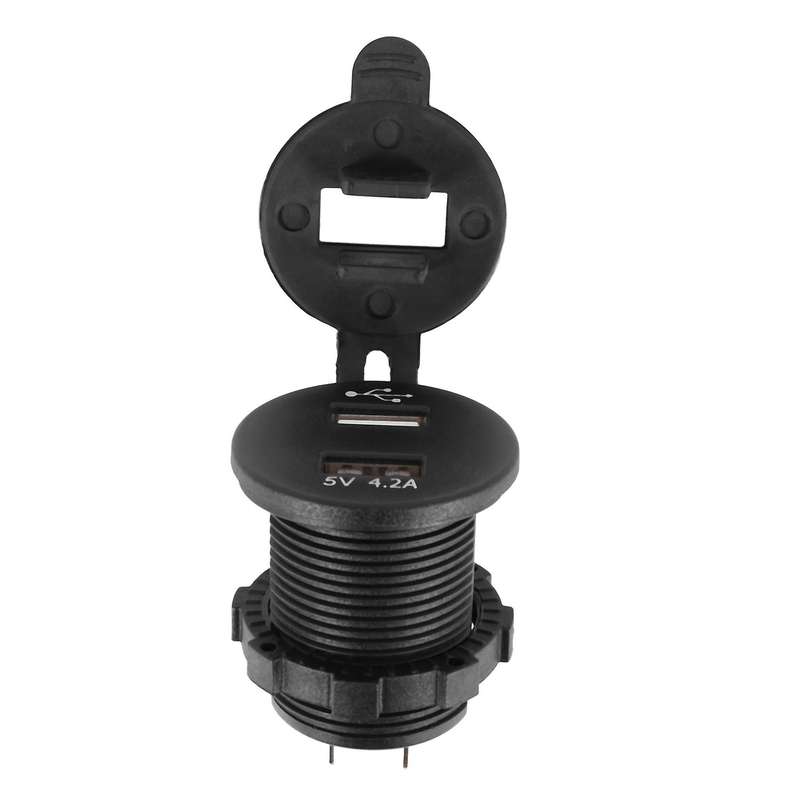 2x 12v Auto Ladegeraet 5v 4.2a Dual Usb Mit Led Digital Voltmeter