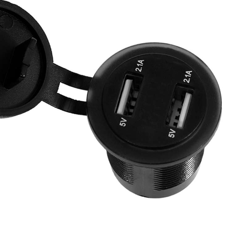 Dual Usb Charger 2.1a & 2.1a with Digital Voltmeter Green Led Light