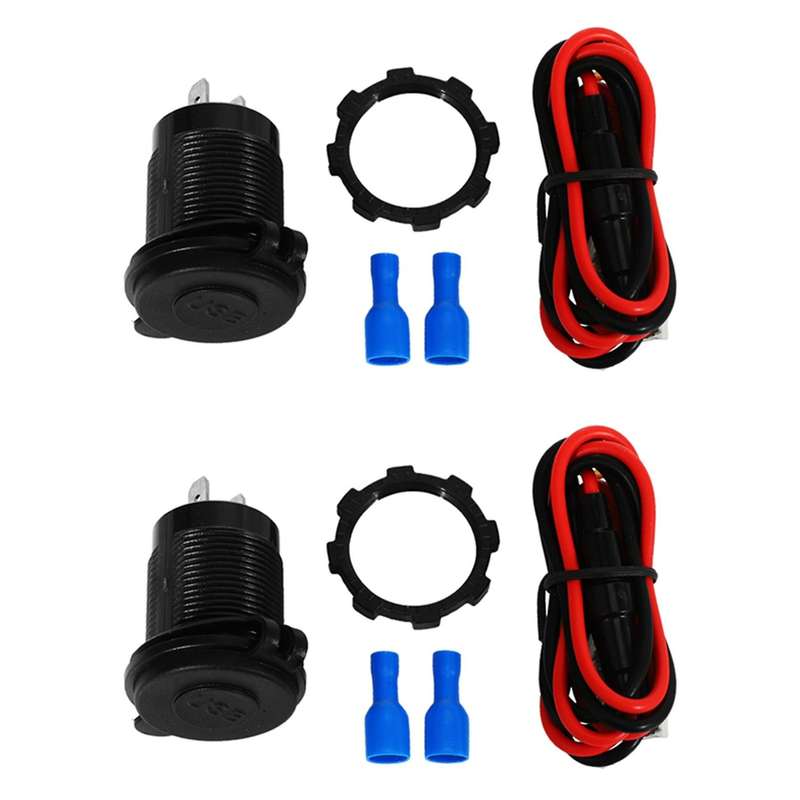 Dual Usb Charger 2.1a & 2.1a with Digital Voltmeter Green Led Light