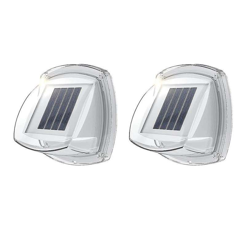 2pack Solar Fence Lights Outdoor Waterproof 8 Leds Wall Lights A