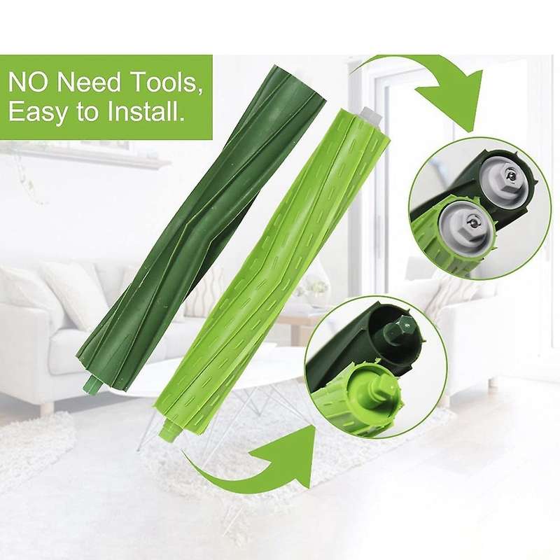 2 Sets Rubber Roller Brushes for Irobot Roomba I3 I3+ I6+ I7 I7+