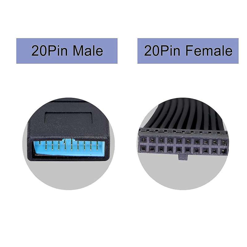 5pcs Usb3.0 Header Extension Cable,19/20 Pin Male to Female (5.9inch)