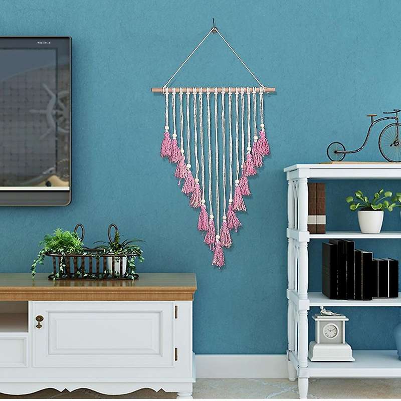Hand Woven Macrame Wall Hanging Tapestry for Home Bedroom Decoration