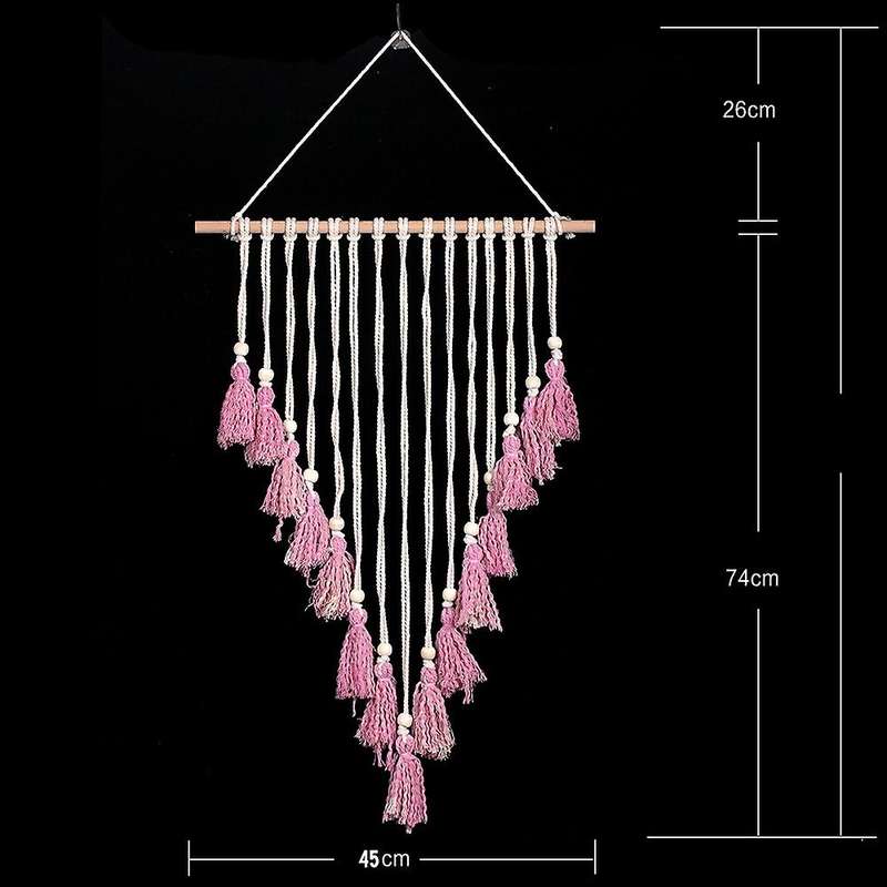 Hand Woven Macrame Wall Hanging Tapestry for Home Bedroom Decoration