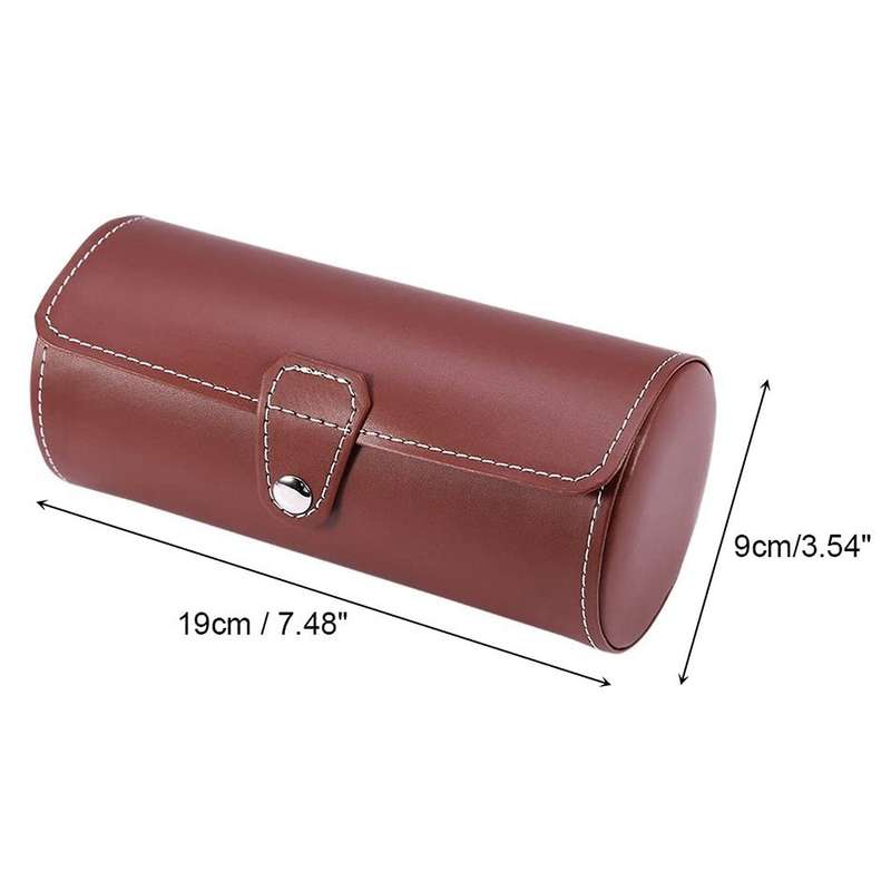 3 Slot Travel Watch Box Jewelry Storage Case Porch Jewellery (brown)