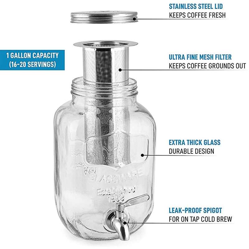 Coffee Filter for Wide Mouth Mason Jar, 304 Stainless Steel