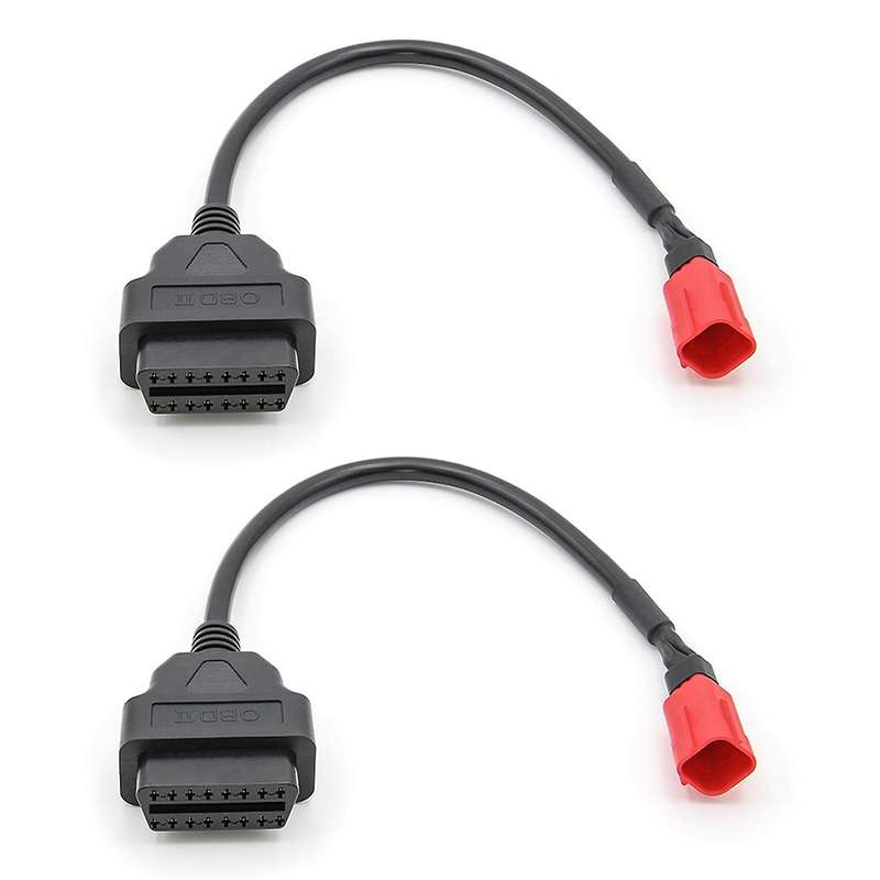 2x 6 to 16 Pin Motorcycle Obd Adaptors Obd2 Diagnostic Cable