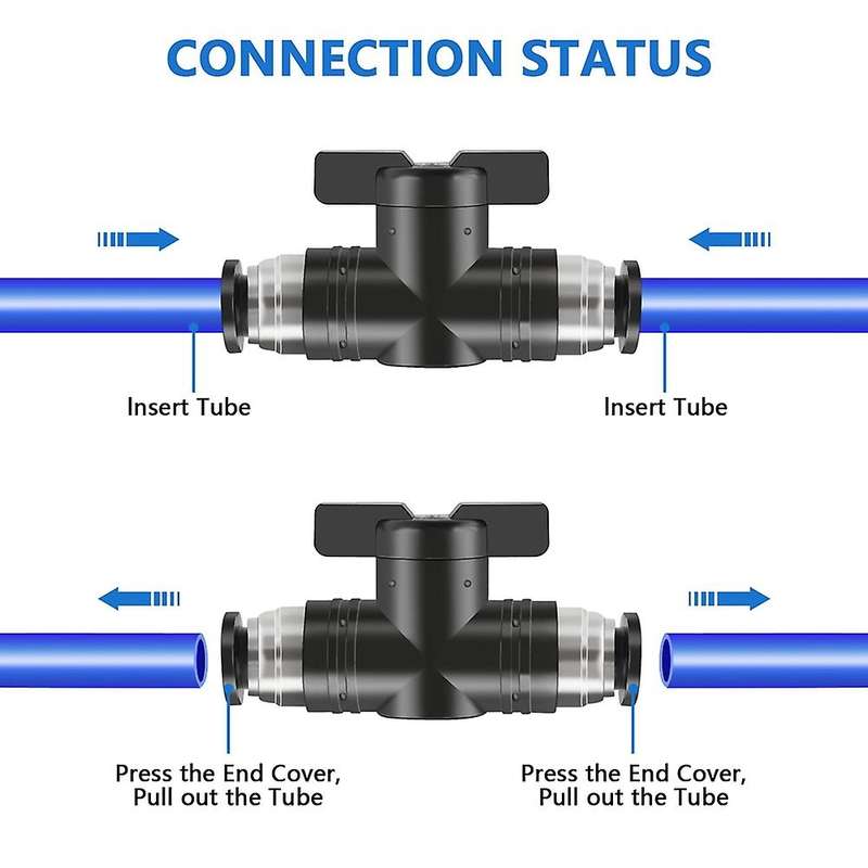 Pneumatic Connector Air Pipe Quick Buc8 Pipe Hose Switch Valve (8mm)
