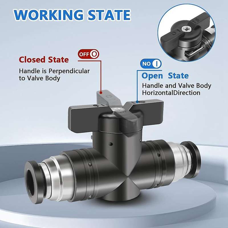 Pneumatic Connector Air Pipe Quick Buc8 Pipe Hose Switch Valve (8mm)