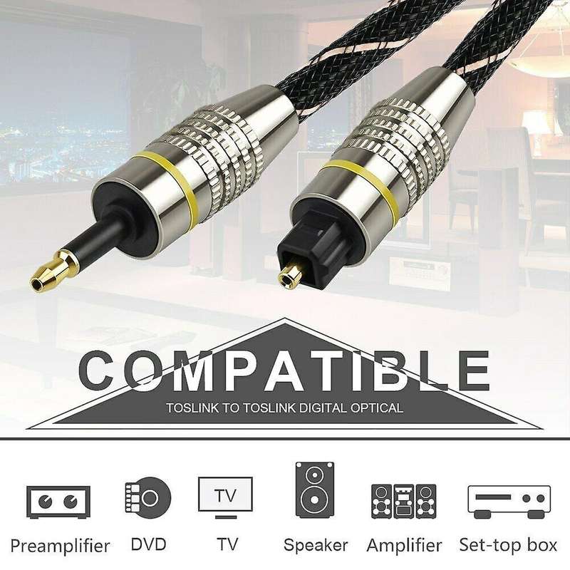Digital Sound Toslink to Mini Cable 3.5mm Spdif Optical Cable 5m