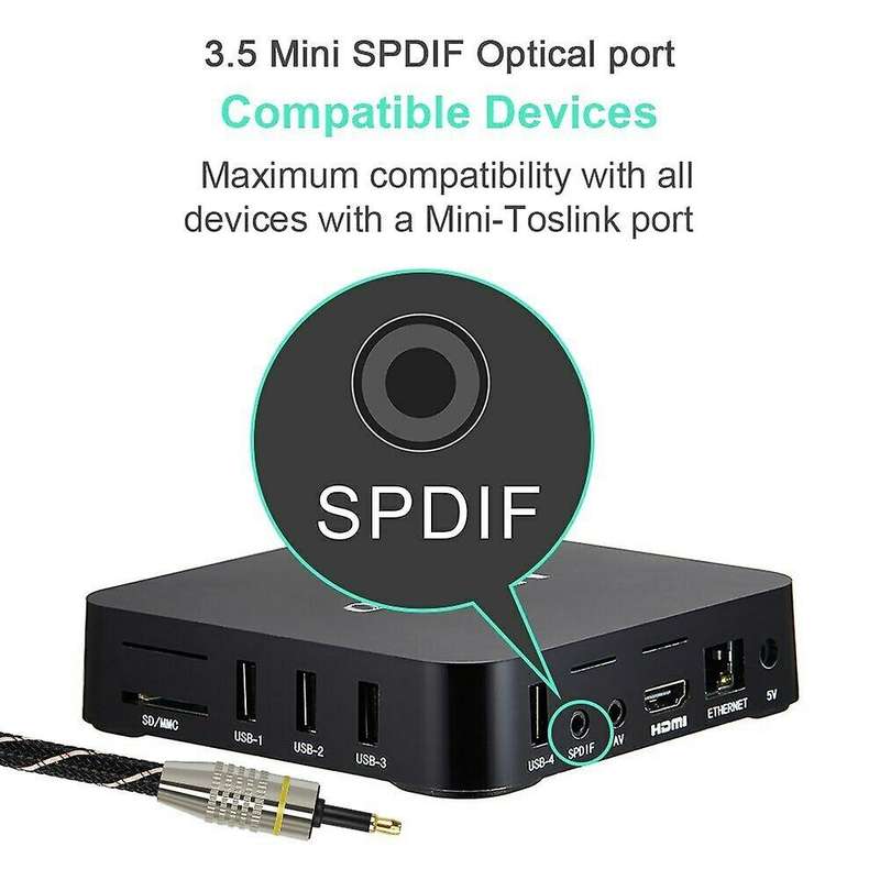 Digital Sound Toslink to Mini Cable 3.5mm Spdif Optical Cable 5m